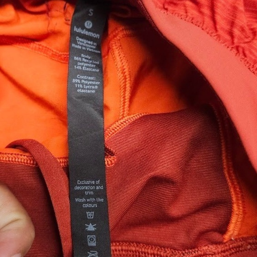 Lululemon T.H.E. Short Mens Small Red Space Dye Heathered 10 Inch Linerless - Picture 4 of 10